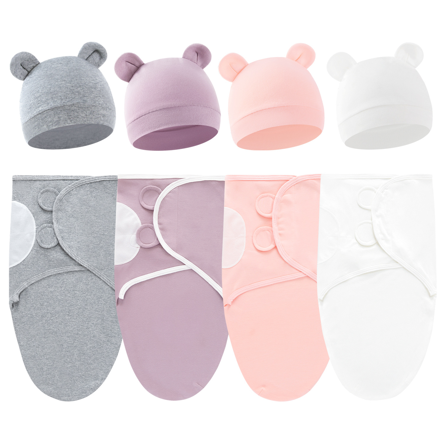 Baby Sleep Sack - 귀여운 곰돌이 무늬 신생아 속싸개 +