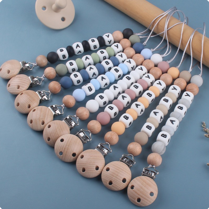 Baby Products In - 이름 맞춤형 실리콘 젖꼭지 체인 아기
