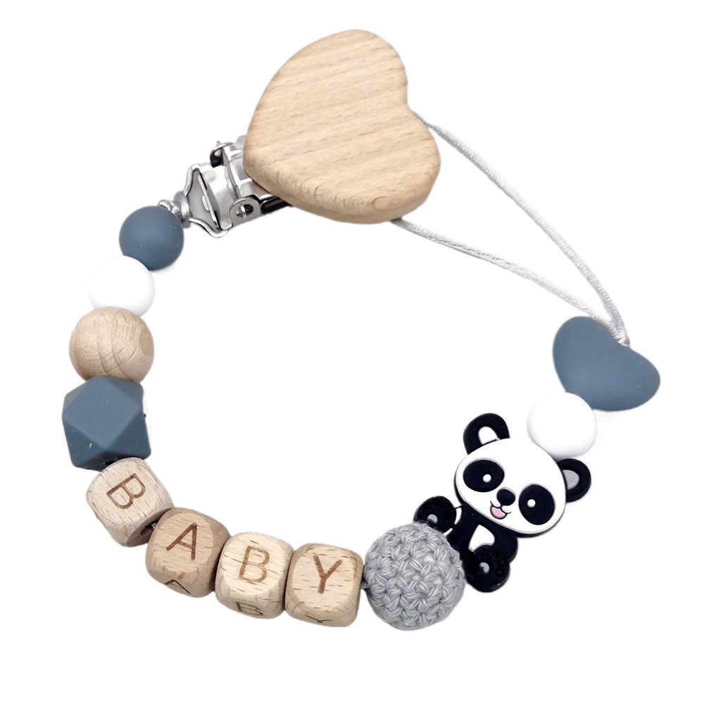 나무로 만든 맞춤형 아기 고무젖꼭지 체인 귀여운 동물  - Baby Products In 리뷰 및 가격