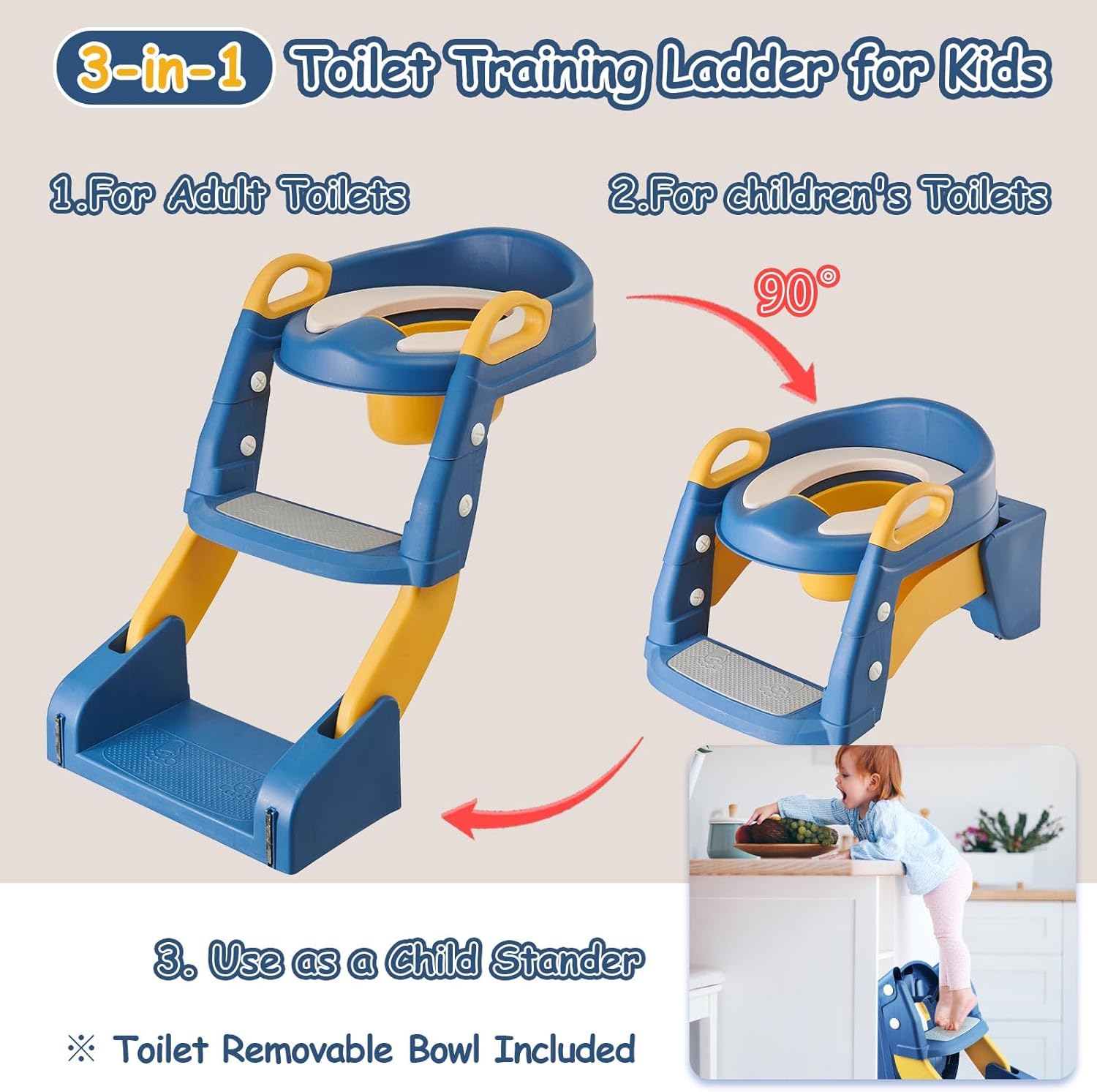 유아 훈련 사다리 변기, 조절 가능한 어린이 변기 훈련 - Toddler Potty Training Seat 리뷰 및 가격
