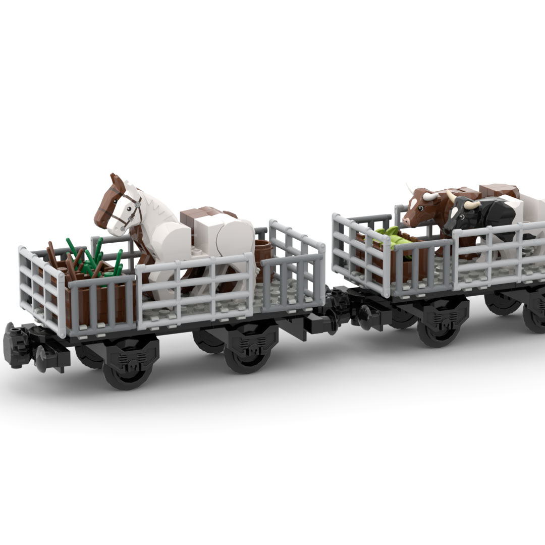 MOC 기차 동물 운송 차량 빌딩 블록 모듈형 기차 섀 - Lego Set Creator 리뷰 및 가격